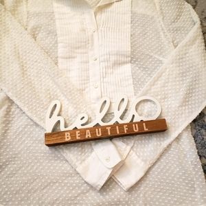 J. Crew White Textured Blouse